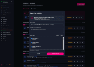 Trac availability request screen