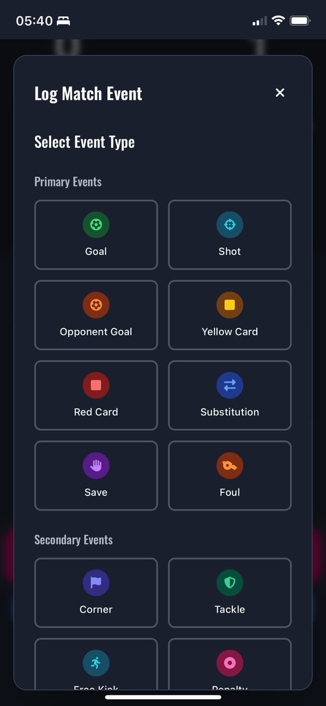 Match logging, squad