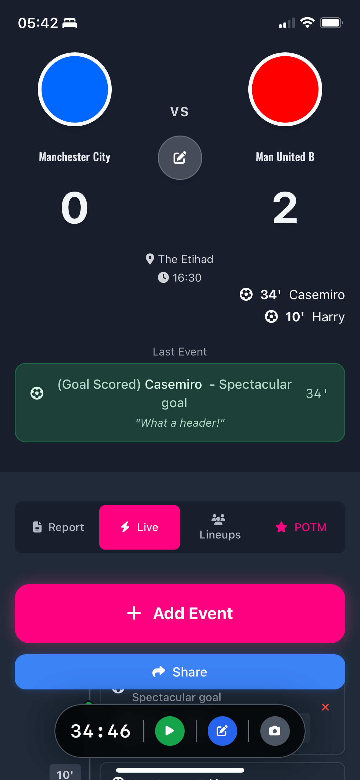 Trac match logging interface 3